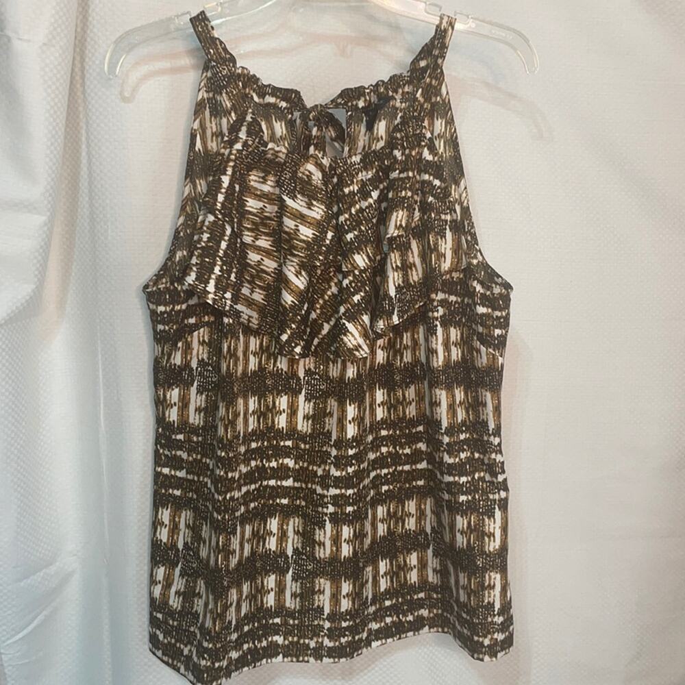 Banana Republic L brown white golden top euc